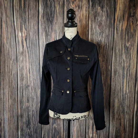 Sashimi Jackets & Blazers - Sashimi Black Button Down Business Jacket